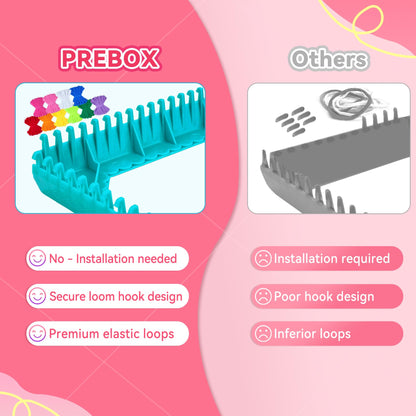 PREBOX Potholder Weaving Loom Kit for Kids and Beginners, Knitting Crafts for Girls Ages 6-12 Year Old, 7" Pot Holder Loom with 224 Loops, Great Christmas & Birthday Gifts