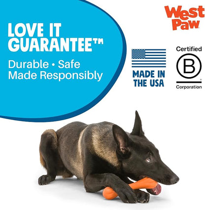 West Paw Zogoflex Hurley Dog Bone Chew Toy – Floatable Pet Toys for Aggressive Chewers, Catch, Fetch – Bright-Colored Bones for Dogs – Recyclable, Dishwasher-Safe, Non-Toxic, X-Small, Granny Smith