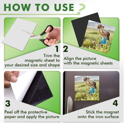 STONE CITY Magnetic Sheets 8.5x11 Inch, 12 Pack Magnet Sheets with Adhesive, Cuttable and Flexible for Crafts, Photos, Fridge