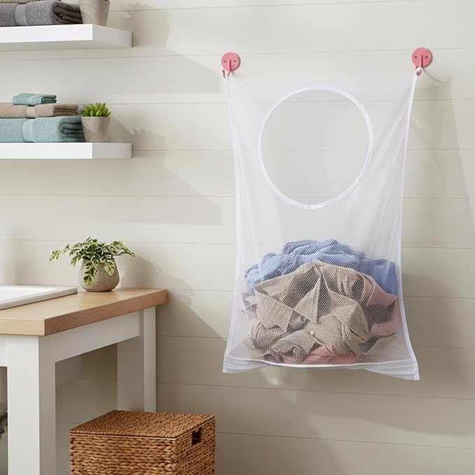 Hanging Laundry Hamper Bag, Breathable Mesh Laundry Hamper over the Door
