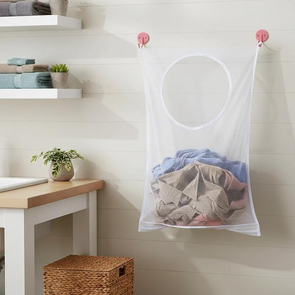 Hanging Laundry Hamper Bag, Breathable Mesh Laundry Hamper over the Door