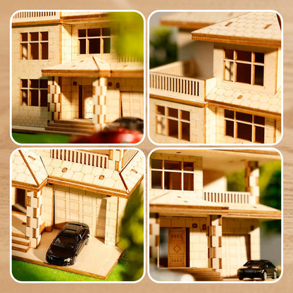 3D Wooden Puzzles for Adults,DIY Color Modern Villa Wooden Model Kits,Creative Art Ornaments,Gift on Birthday