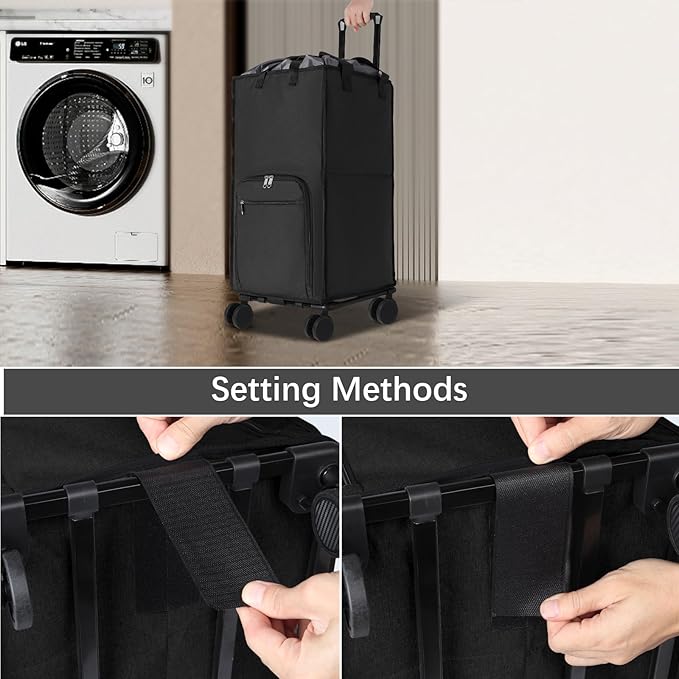 Bukere Extra Large Rolling Laundry Basket