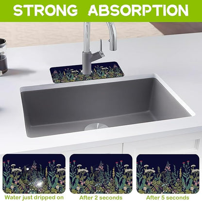 Kitchen Sink Splash Guard Faucet Mat Super Absorbent Fast Drying Mat Guard