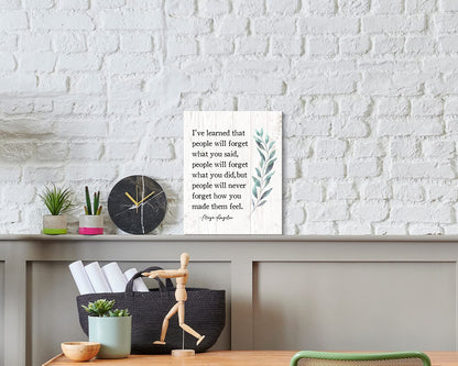 ARTINME Maya Angelou Quotes Motivational Wall Art for Office - Framed Encouragement Gifts - Inspirational Decor for Home 8x10 Inch
