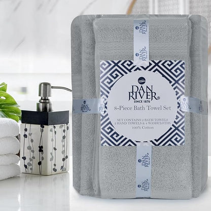 DAN RIVER 8 PC Luxury Bath Towels