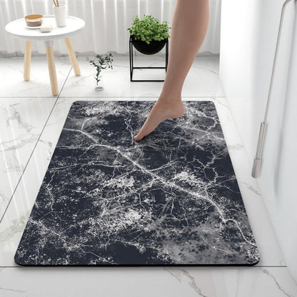 Nauegol Ultra-Thin Anti-Slip (0.16" Thick), Soft & Highly Absorbent Floor Mat with Marble Pattern, Easy to Clean & Store, Ideal for Bathroom & Kitchen(Blue,24 * 36)