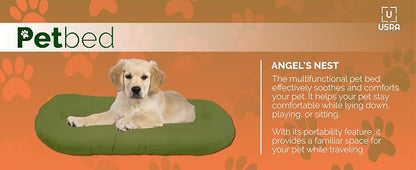 USRA 100% Cotton Orthopedic Pet Bed Gift Set with 2 Covers 28"x20" Dog Cat Recovery Pillow Hypoallergenic Natural Oeko-TEX Certified Comfy Kennel Pillow - Pink Saturn Colors