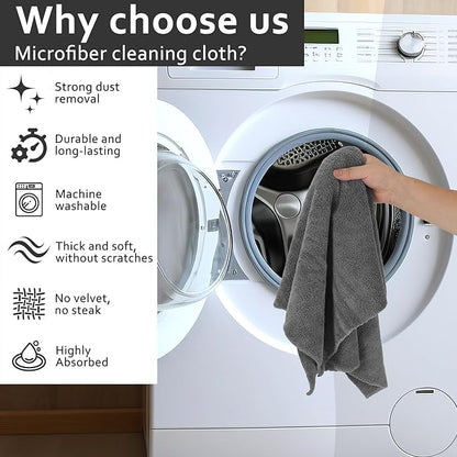 5 PCS Extra Large Microfiber Cleaning Cloth 30"x20", Washable Reusable Floor