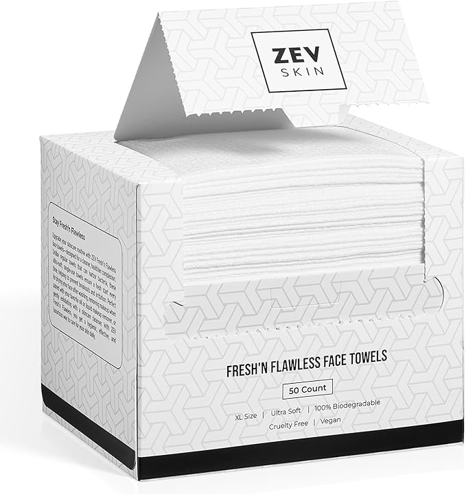 Zev Fresh’n Flawless Face Towels, Disposable Face Towelette