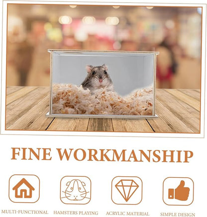 Wooden Hamster Sand Bath Box Multi-Function Pet Bathtub for Chinchillas Animals Easy to Design for Bathing Toilet Use Fresh Tidy Space