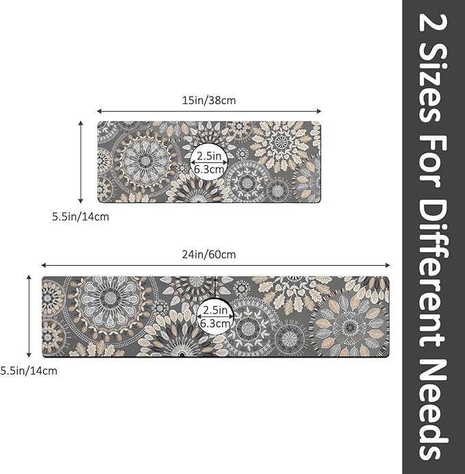 2PCS 24" X 5.5" Kitchen Sink Splash Guard Faucet Mat Mandala Super Absorbent
