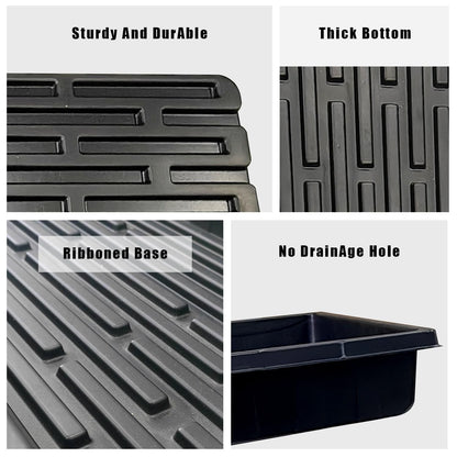 RooTrimmer 10 Pack 1020 Trays with 6.3inch High Humidity Domes, Thick and Heavy Duty Seed Starting Trays, Extra Strength Seed Starter Covers with 2 Adjustable Vents-