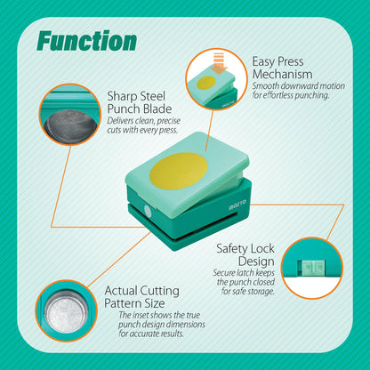 Creative Effort-Saving Kids' Educational Square - Shaped Paper Puncher - 2 inch, Kid-Safe for Art Projects & Home Decoration