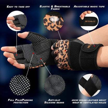 Workout Gloves with Wrist Wrap Support, Weight Lifting Gloves with Full Palm Protection & Extra Grip for Men Women Gym Exercise, Fitness, Weightlifting, Pull ups