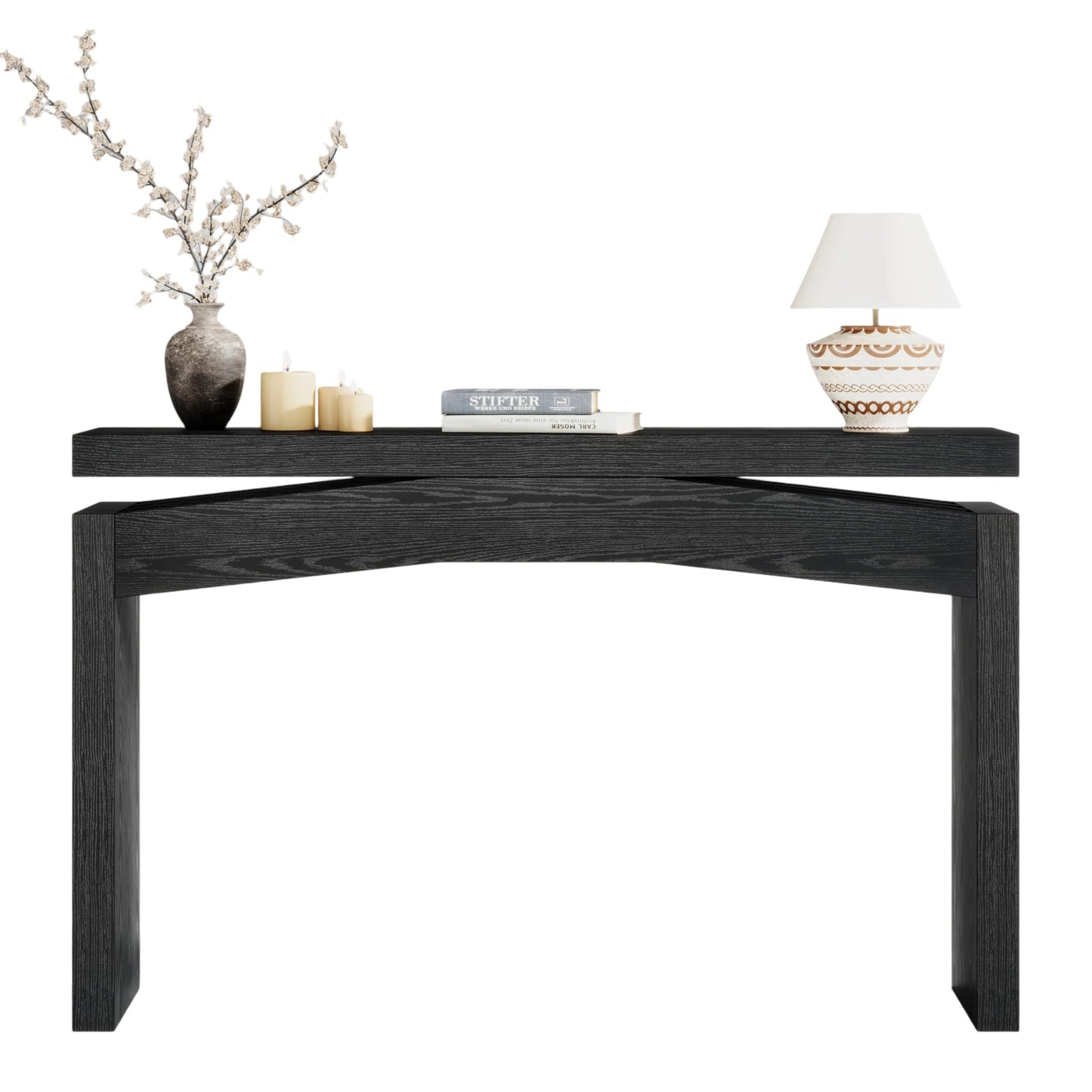 Celaform Console Table for Entryway, 47.2 Inch Long Sofa Table Behind Couch, Farmhouse Wood Style Accent Foyer Entrance Tables for Living Room, Hallway, Easy Assembly (Black)