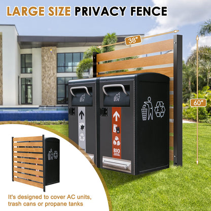 NAIZEA 60" H x 38" W Air Conditioner Fence Outdoor Privacy Fence Screen, Pool Equipment Enclosure, Trash Can Enclosure, Wood Screen Panels for Backyard Outside