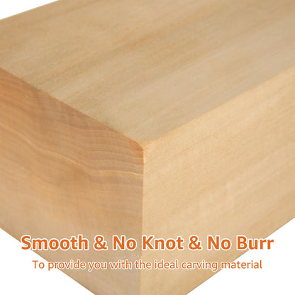 Acrux7 10 x 4 x 3 Inch Basswood Carving Blocks, Unfinished Bass Wood Block for Carving, Whittling, DIY Crafts, Beginner and Experts, Easy to Carve