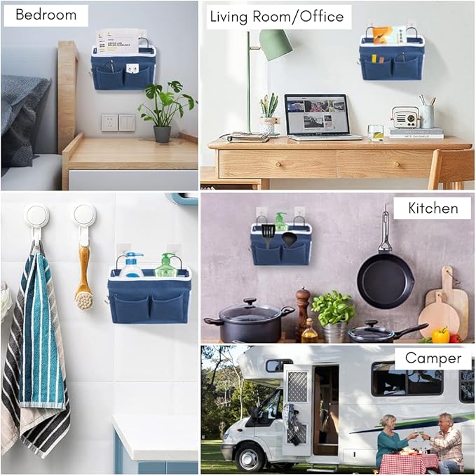 2pcs Middle Wall Hanging Organizer Bag, Linen Fabric Door Hanging Storage Basket