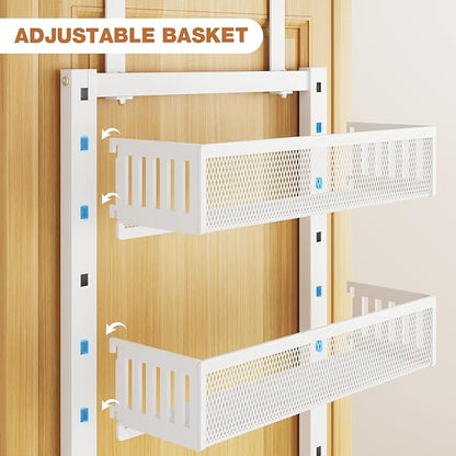 Pantry Door Organizers and Storage, 8-Tier Large Metal Heavy-Duty Frame Over