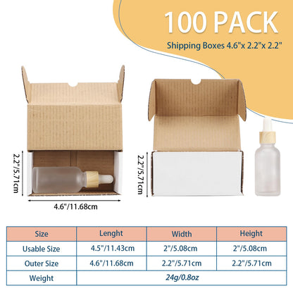 ZBEIVAN 4.6x2.2x2.2 White Shipping Boxes Set of 100, Corrugated Cardboard Mailer Boxes for Packaging Small Business Mailing Gifts