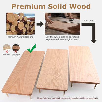 CRAFT KITTIES Monitor Stand Wood Riser with 4 USB Ports, Computer Monitor Stand with America Walnut Data Transfer Charging Hub -Compatible with Computer, Mac, PCs, Smartphone, 20.5*8.3in