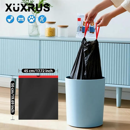 XUXRUS 2.6 Gallon Small Black Bathroom Trash Bags, Tear-Resistant & Leak-Proof