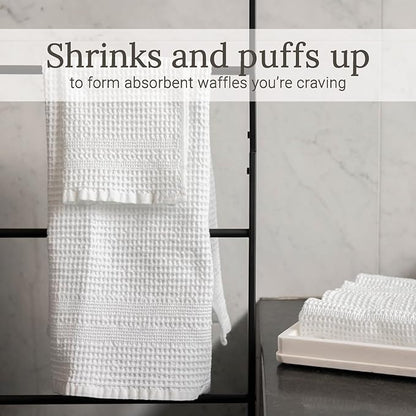 GILDEN TREE Waffle Towel Set Quick Dry Thin | 2 Bath Towels | 2 Hand Towels | 2