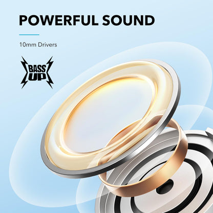 Soundcore by Anker Life U2i Wireless Neckband Headphones, 10mm Drivers with BassUp Technology, 24H Playtime, AI-Enhanced Calls, Foldable and Lightweight, IPX5 Water-Resistant, Secure Fit, Bluetooth 5