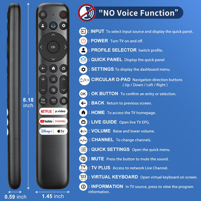 Voice Magic Remote for LG-Smart-TV-Remote Control Replacement, AKB75855501 AN-MR20GA MR19BA MR18BA MR650A with Voice Recognition and Pointer Function