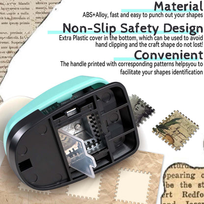 Postage Stamps Puncher, 1 Inch Stamps Shaped Paper Punch for Crafting, Craft Postage Stamp Cutter Hole Puncher for Scrapbooking Journaling Card Making