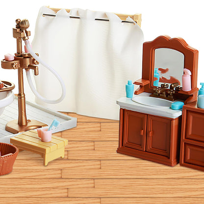 TOYANDONA 40pcs Miniature Dollhouse Flooring and Dollhouse Desk Lamp