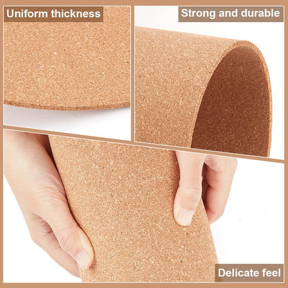 BENECREAT 6PCS Cork Sheet, 12x12inch Square Cork Sheet, Sand Brown Coasters Cork Board for Bulletin Boards, Wall Decorations and DIY Crafts, 4mm Thick