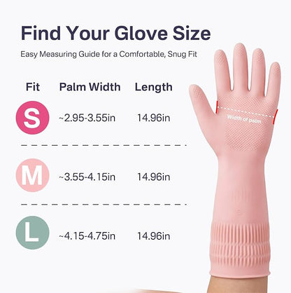 Rubber Dishwashing Gloves, Reusable Cleaning Dish Gloves for Kitchen, Long Cuff for Washing Dishes