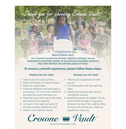 Crowne Vault | Double Urn Vaults for Underground Burial | Holds Two Adult Cremation Urns for Cemetery and Ground Burials | Made in The USA (Marquis, Granite Grey)