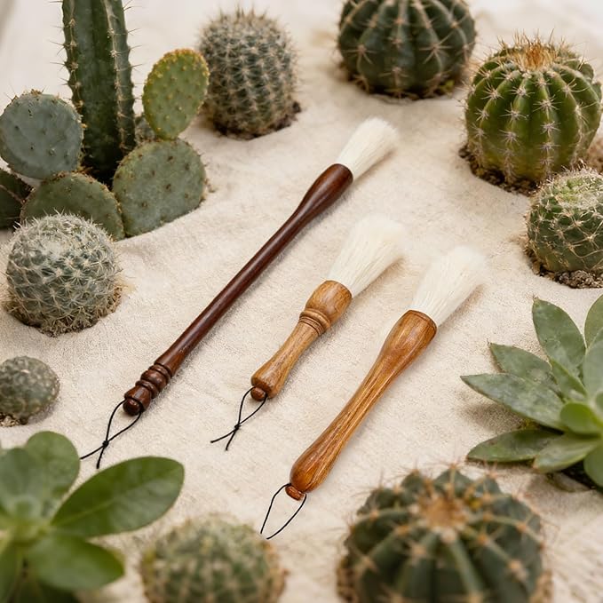 Cactus Plants Cleaning Brushes, Wooden Handles