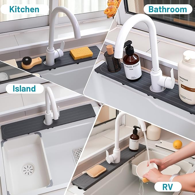 Fast Drying Stone Faucet Mat for Kitchen Sink