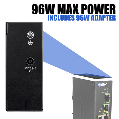 BV-Tech 8-Port Industrial PoE+ Switch (POE-SW802-DIN) | 2X 90W BT, Gigabit Uplink & SFP | PoE Watchdog & 250m Long Distance | Unmanaged DIN-Rail Power Over Ethernet for IP Cameras & APs