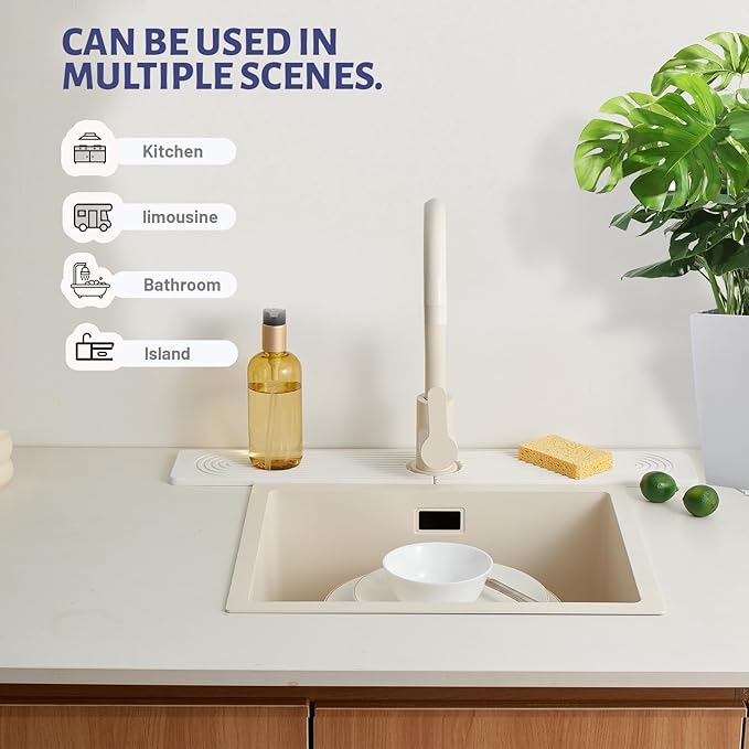 Stone Faucet Mat for Kitchen Sink，Super Absorbent Diatomite Fast Drying Stone