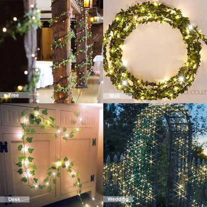 168 FT Artificial Ivy Garlands with 400 LED /132FT String Light Fake Vines for Bedroom Decor Ivy Leaves Greenery Faux Hanging Plants Green Flowers Decor for Home Kitchen Garden Office Wedding Wall