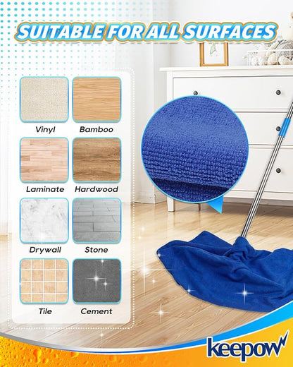 KEEPOW 6PCS Extra Large Microfiber Cleaning Cloth, Lint and Streak Free