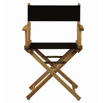 Casual Home 18" Director's Chair Natural Frame with Black Canvas