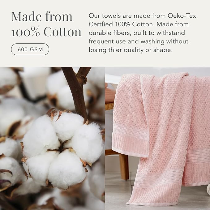 NY Loft 100% Cotton Hand Towel 6 Pack | Super Soft & Absorbent Quick-Dry Hand