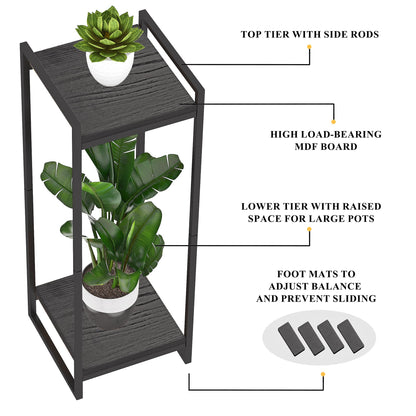 FONHAYE 23.6" Wide Plant Stand Indoor, 3-Tier Modern Plant Ladder Shelf Corner Flower Pot Holder Organizer for Living Room Balcony Garden, Rustic Brown