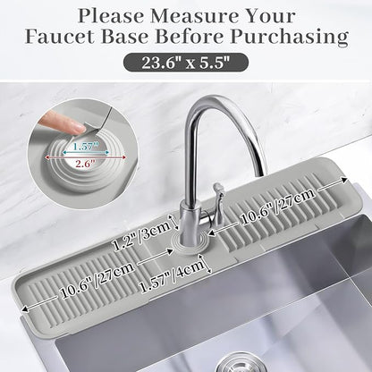 PoYang 24 Inch Faucet Mat for Kitchen Sink Splash Guard Behind Faucet, Sink