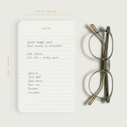 Pinesman - Elegant Desk Notepads for Professionals, Executive's Memo Pads, Minimalist, Gold Foiled, Lined Layout, 3 Pack, 225 Sheets Total (75 Each), 6.3" x 3.9”, 80 GSM, Eco-friendly, FSC™ Certified