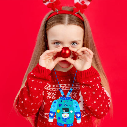Winlyn 24 Sets Christmas Decorations DIY Ugly Sweater Necklaces Ornaments Winter Crafts Kits Foam Sweater Festive Foam Stickers for Kids Holiday Seasonal Gift Home Classroom Activities Party Favors