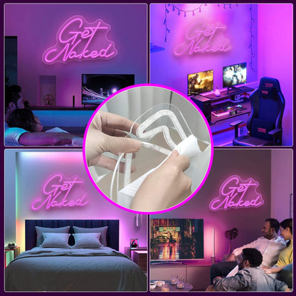 Lady Neon Signs Neon Signs for Wall Decor Pink White LED Light Sign for Preppy Room Decor Light Up Sign for Birthday Party Decoration USB Powered
