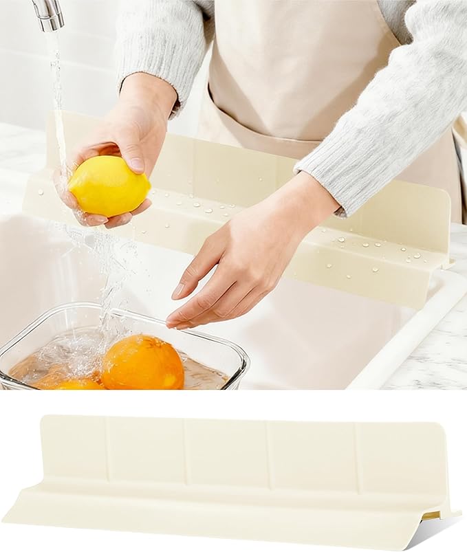 Kitchen Sink Splash Guard 23" Self-Draining Silicone Water Guard