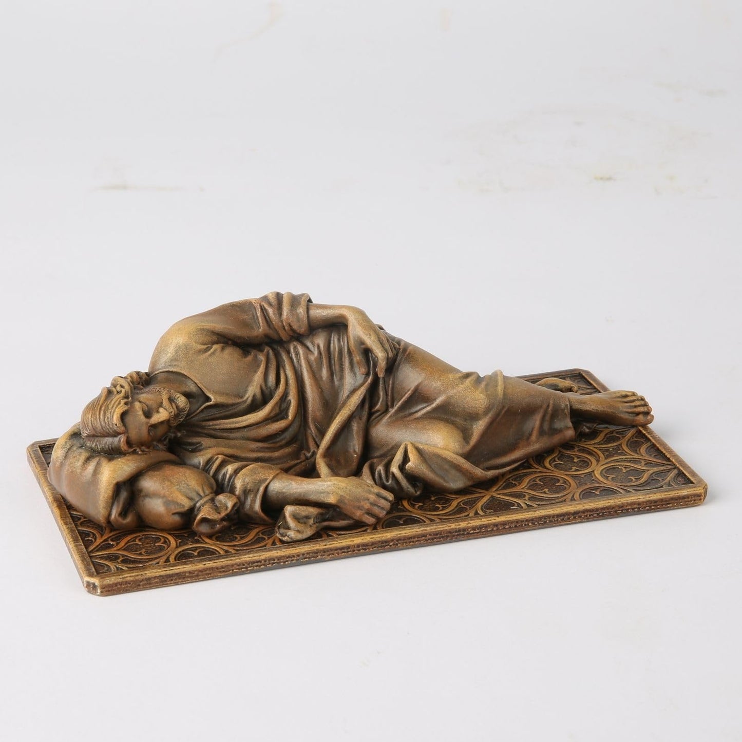 BC Catholic Sleeping St. Joseph Statue, Patron Saint Figure Housewarming Gift, Devout Home Décor, 6" L, Renaissance Sculpture Handmade by Buildclassic